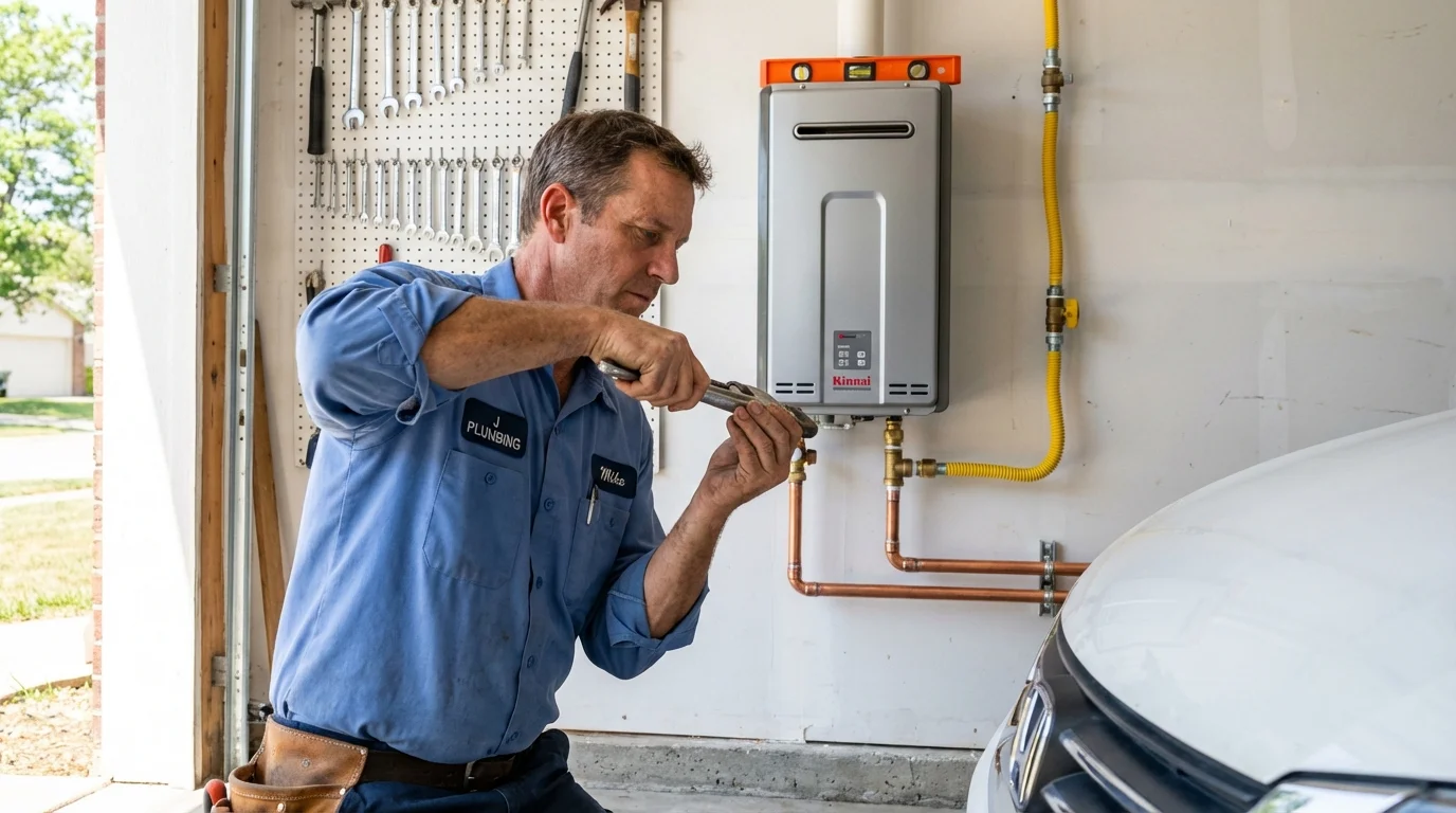 Tankless water heater installation by a Johns Plumbing LLC plumber in College Point